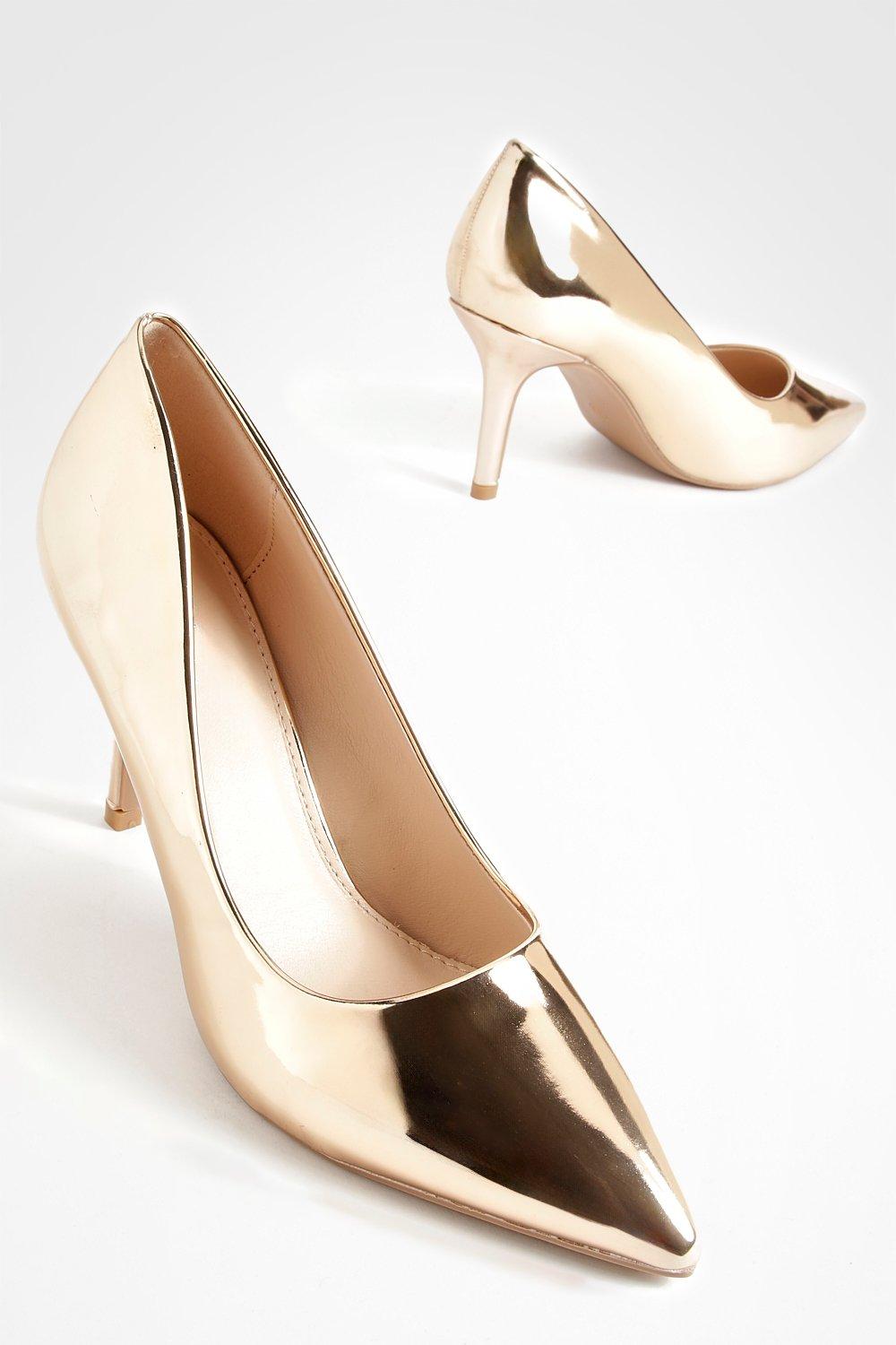 Patent Metallic Court Shoes boohoo DK